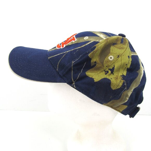 Auburn University Tigers Embroidered Logo Men's Blue Realtree Strap Back Cap Hat - Picture 3 of 8